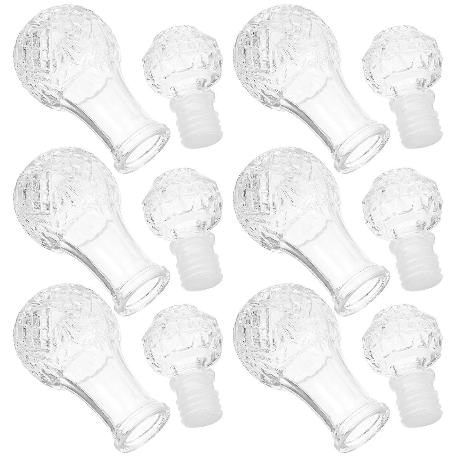 Clear Glass Decanter Sleek Decanting Aerator Carafe With For Home Use 6Pcs