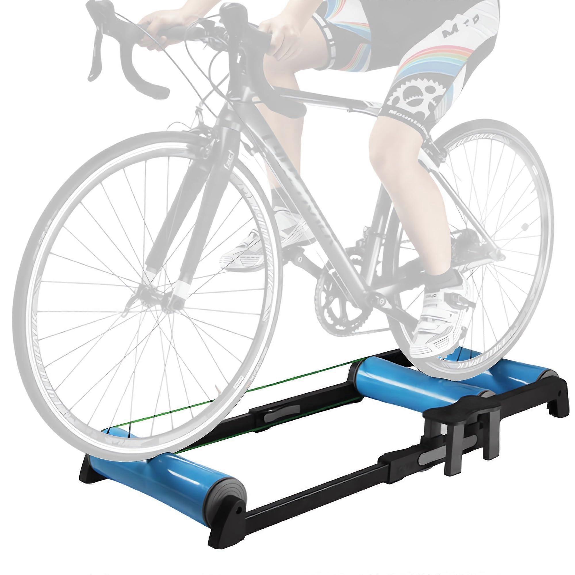 Adjustable Bicycle Trainer Portable Bicycle Wheels for Indoor Exercises/Fitness/Workout Telescopic, Completely Made of Aluminium Alloy Blue