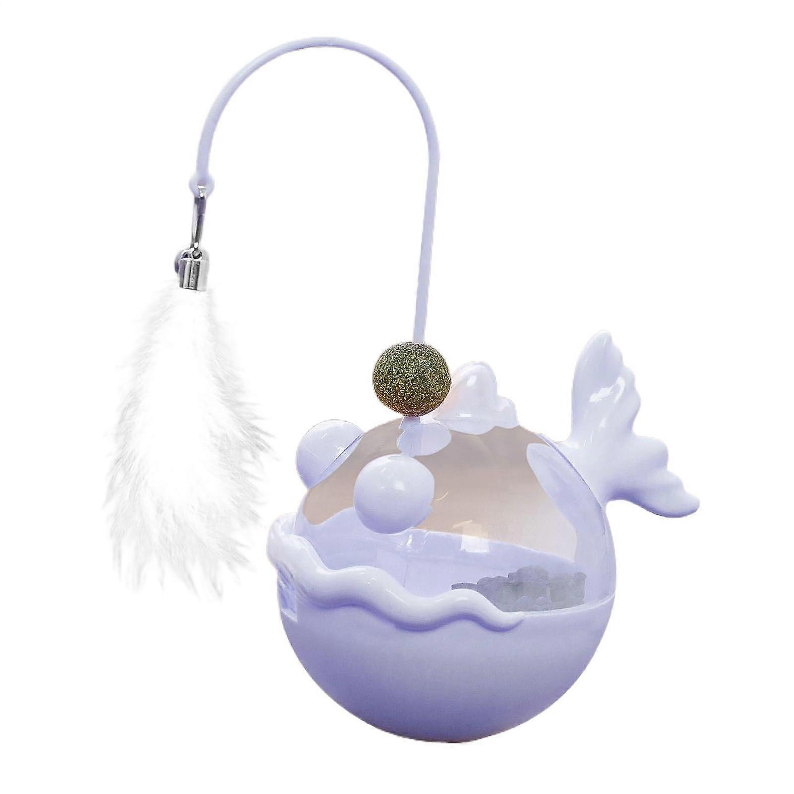 Catnip Interactive Cat Toy with Treat Dispenser for Kitten Sensory Play and Mental Stimulation Purple