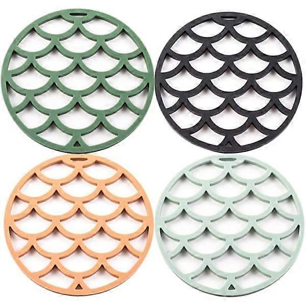 Silicone Coasters Heat Resistant Non-Slip Kitchen Coasters (4-pack)