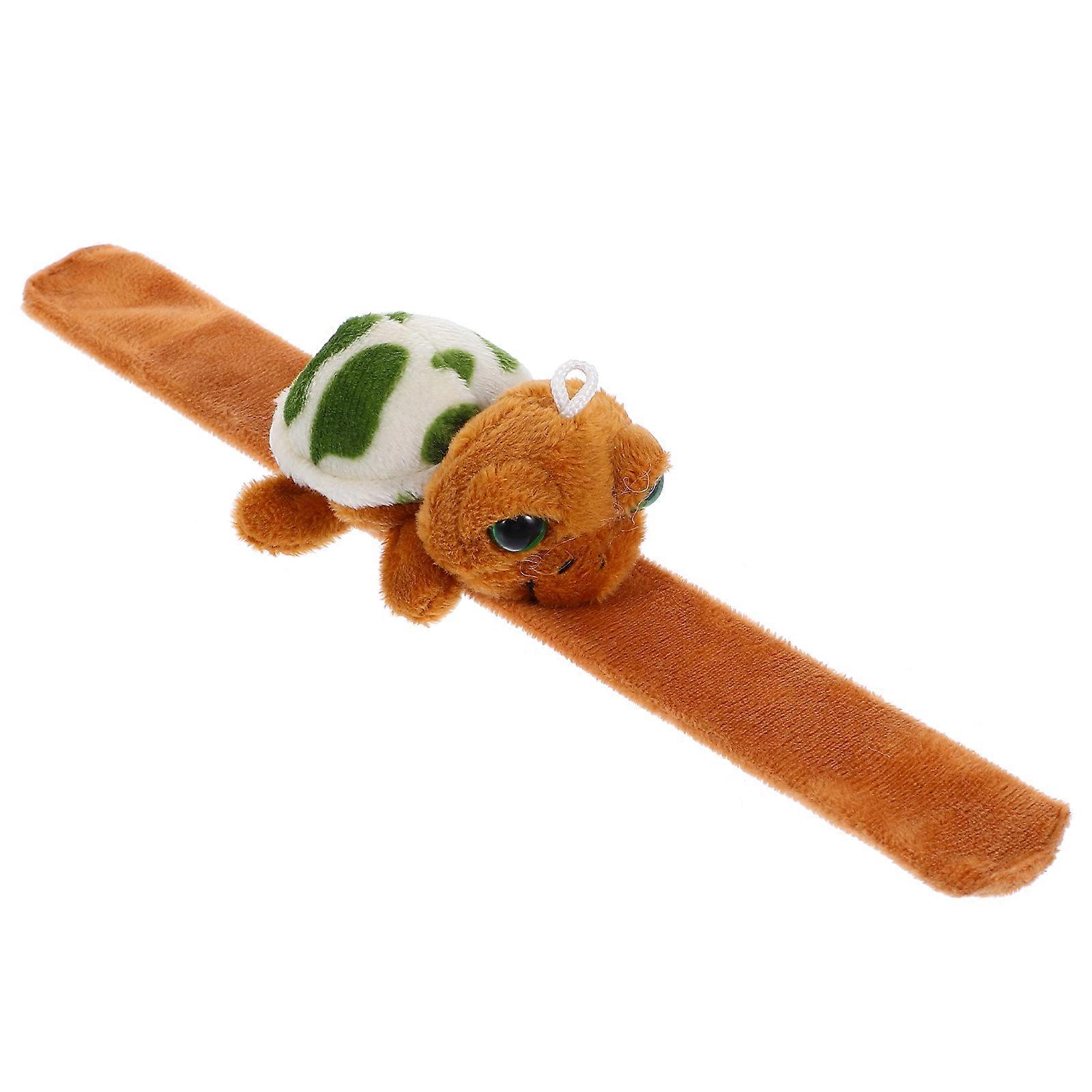 Plush Turtle Slap Bracelet for Decoration Durable and Comfortable Cartoon Animal Shaped 6.5 Inches