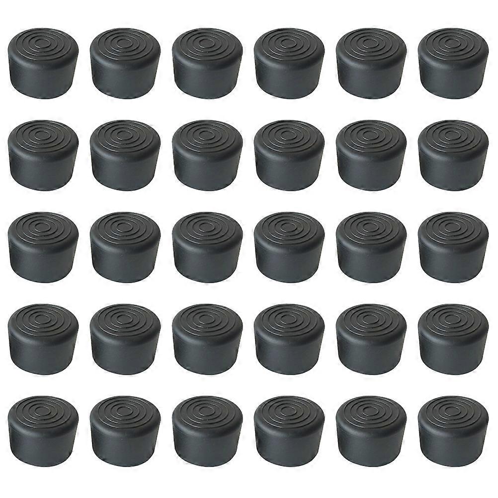 Furniture Leg Cap for Metal Chair Stool Legs Protects Floor from Scratches Black Rubber 25mm