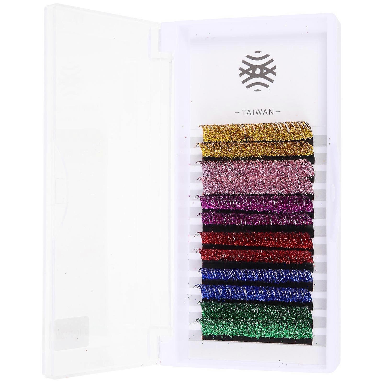Glitter Fake Eyelashes 6 Pairs Colored Lash Extensions For Makeup Supplies Eye Makeup Enhancement In Assorted Color For Costume Party