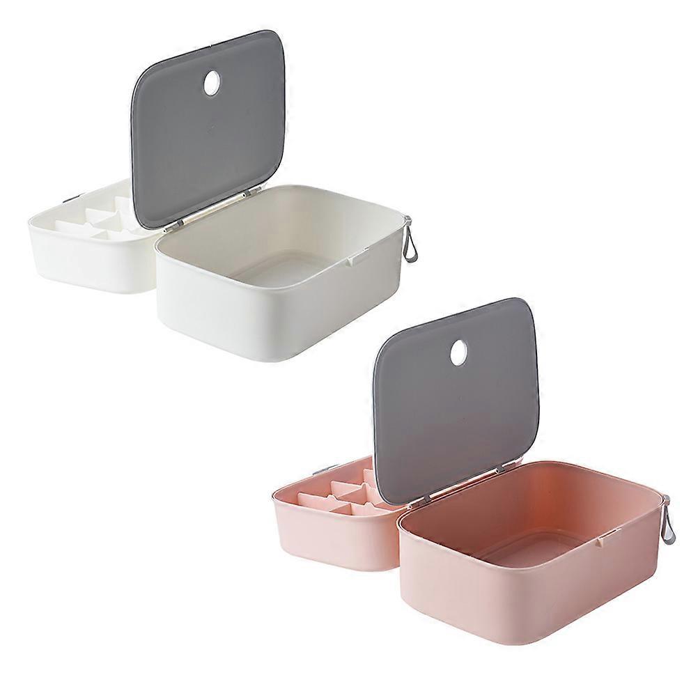 Pink Foldable PP Plastic Clothing Organizer with Multigrid Design for Storing Underwear Neckties and Socks Portable Travel Home Use