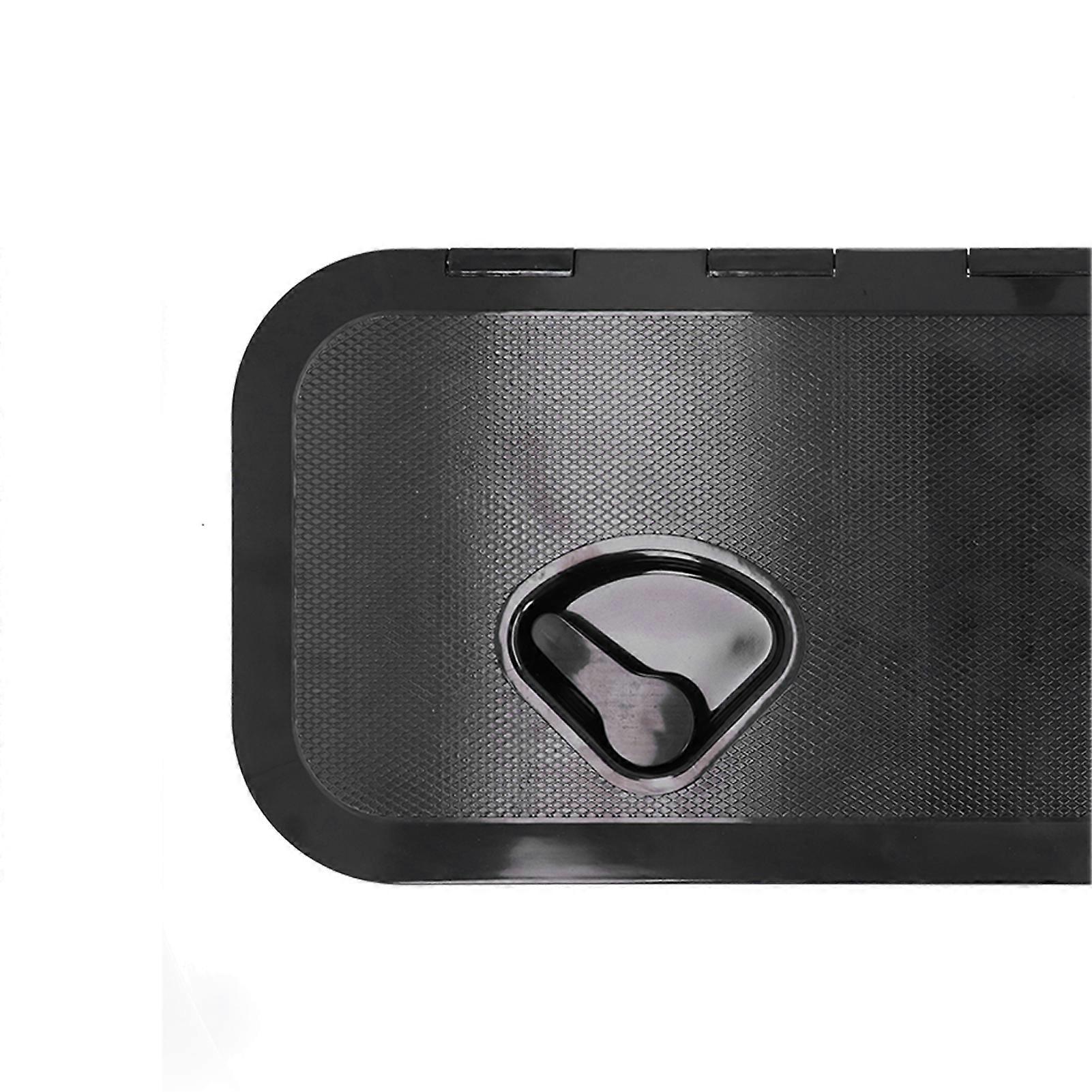 Deck Access Hatch Inspection Cover 180° Hinged Lid Anti UV with Lock for Marine Boat 24 x 9.5in(Black )