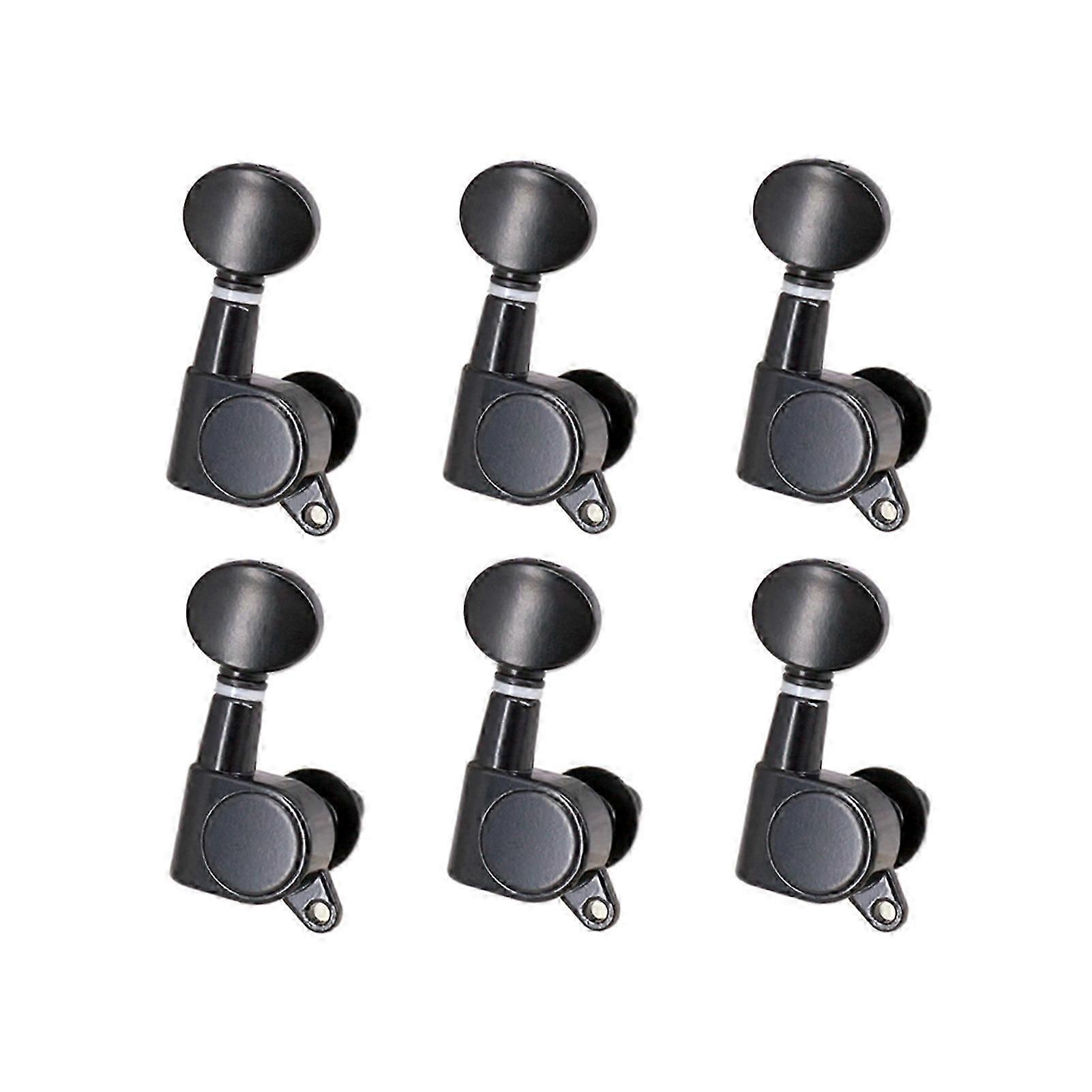 Guitar String Tuning Pegs Tuning Machines Sealed Machine Heads Tuning Keys Oval Button 6 Right for Electric Guitar or Acoustic Guitar Chromeq