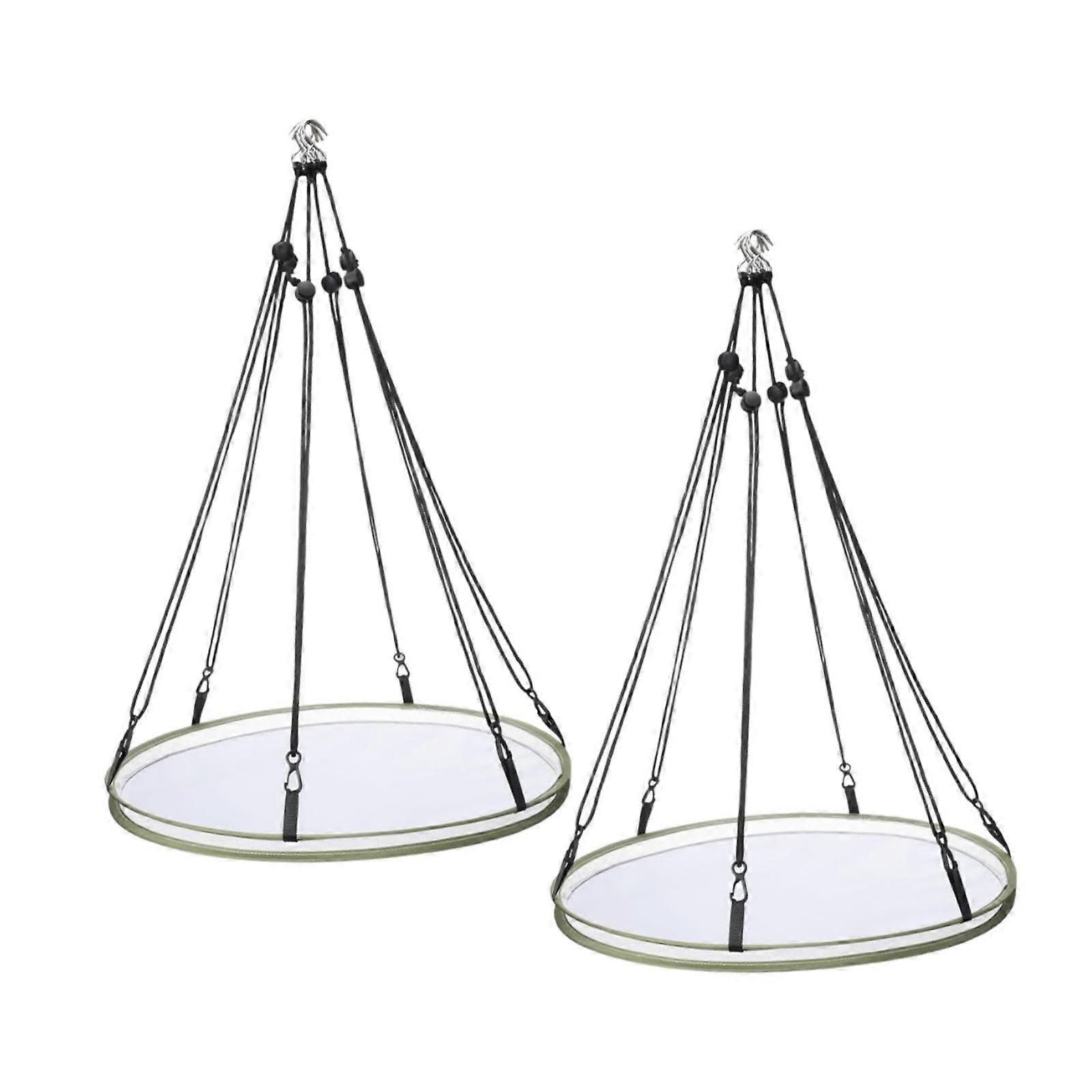 Bird Seed Catcher Tray Hanging Tray Easy To Clean For Bird Feeders Adjustable Birdseed Hoop Feeding Platform 2 Pieces