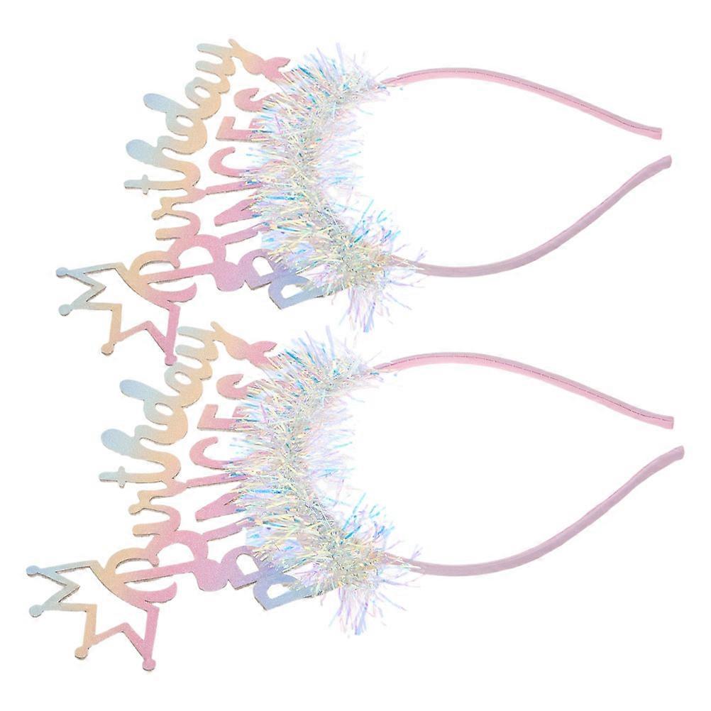 Gradient Crown Headbands with Rhinestone Tiara Hair Accessories for Birthday Parties and Themed Celebrations – Secure Fit, Comfortable Design