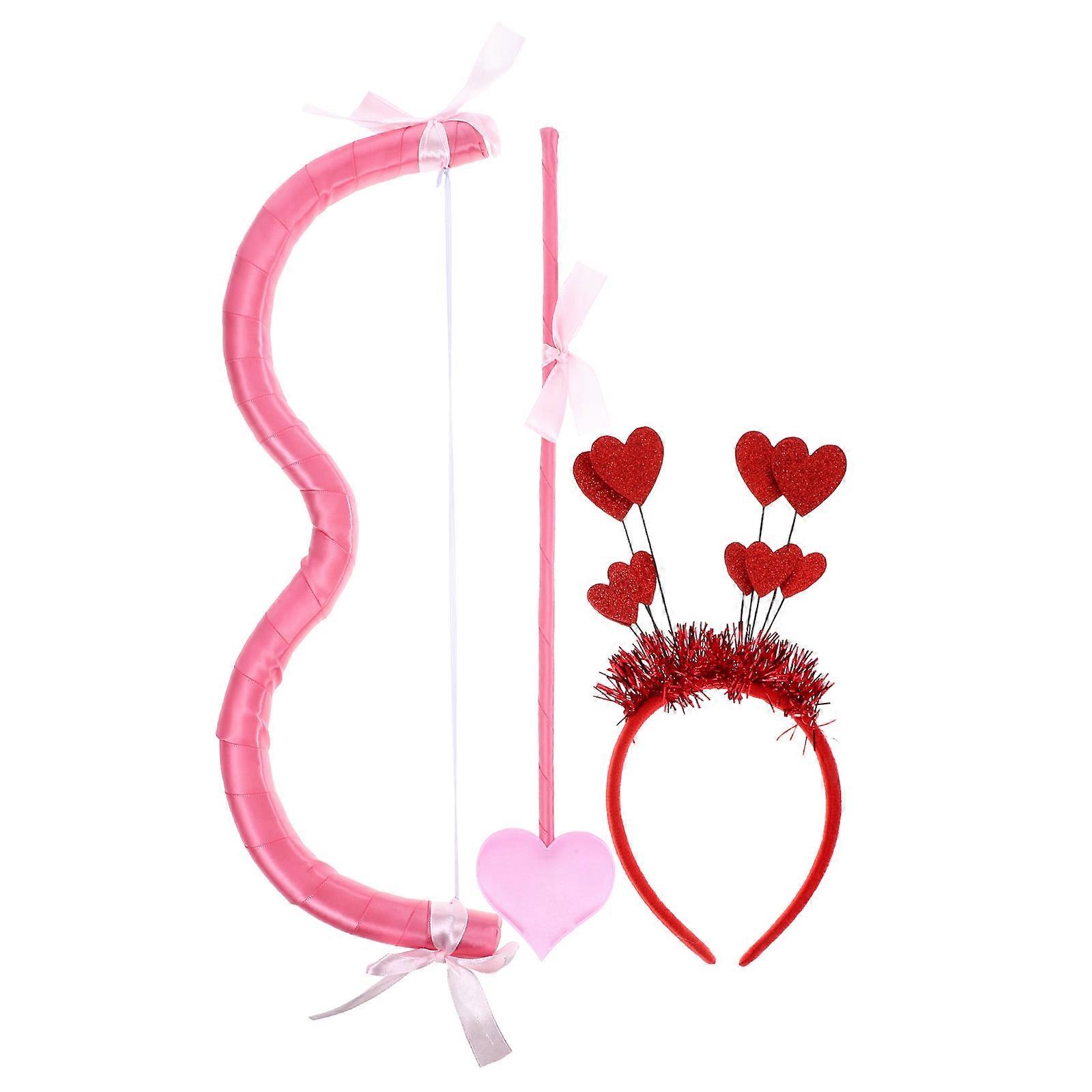 Valentine'S Day Themed Cupid Bow Arrow And Hairband Set For Women And Event Organizers With Assorted Color 1 Set
