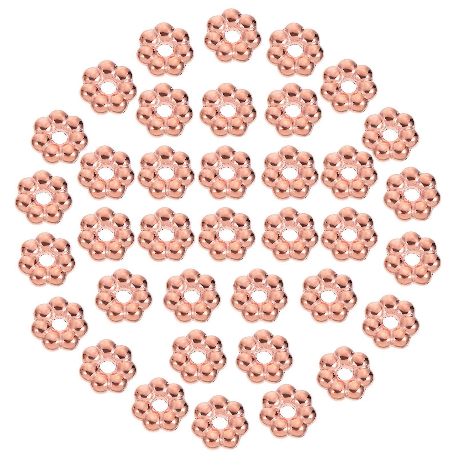 花の形をしたクラフトビーズ2000個のローズゴールドジュエリーアクセサリーDIYプロジェクトとギフトの贈り物