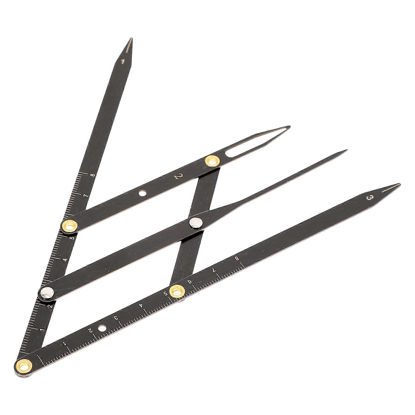 Eyebrow Measuring Ruler with Golden Ratio for Precision Positioning Made of Stainless Steel Black Adjustable Size
