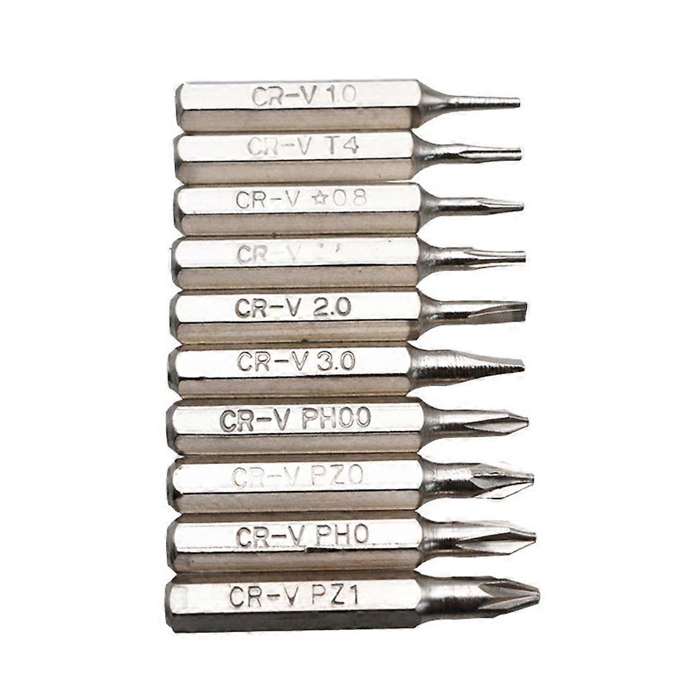 Security Bit Set for Screwdriver Use Made of CRV Silver Includes PH00 PH0 3 0 2 0 1 0 T5 ☆08