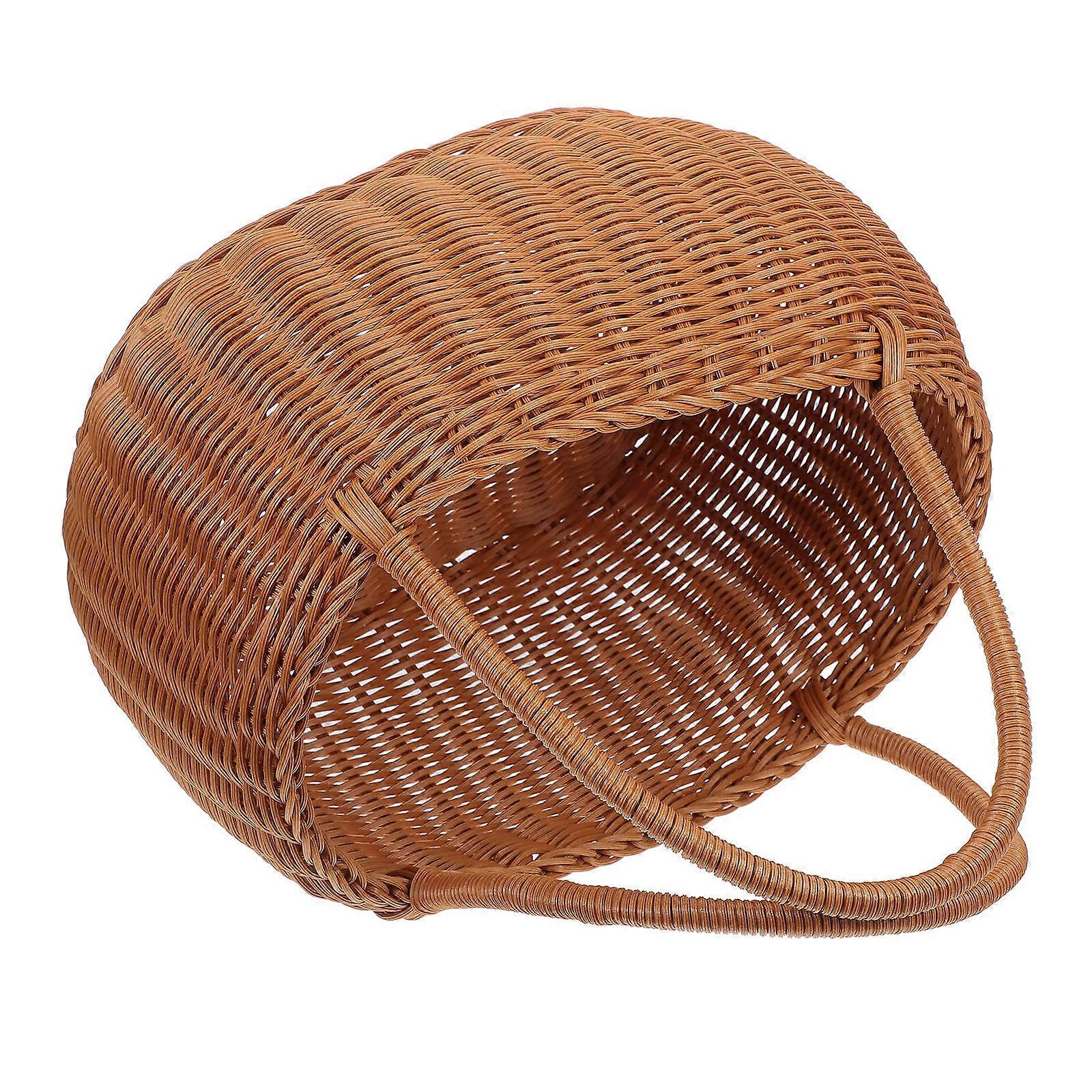 Masteelf Outdoor Picnic Tote Basket Baskets 1 Set Originality Woven Shopping Brown