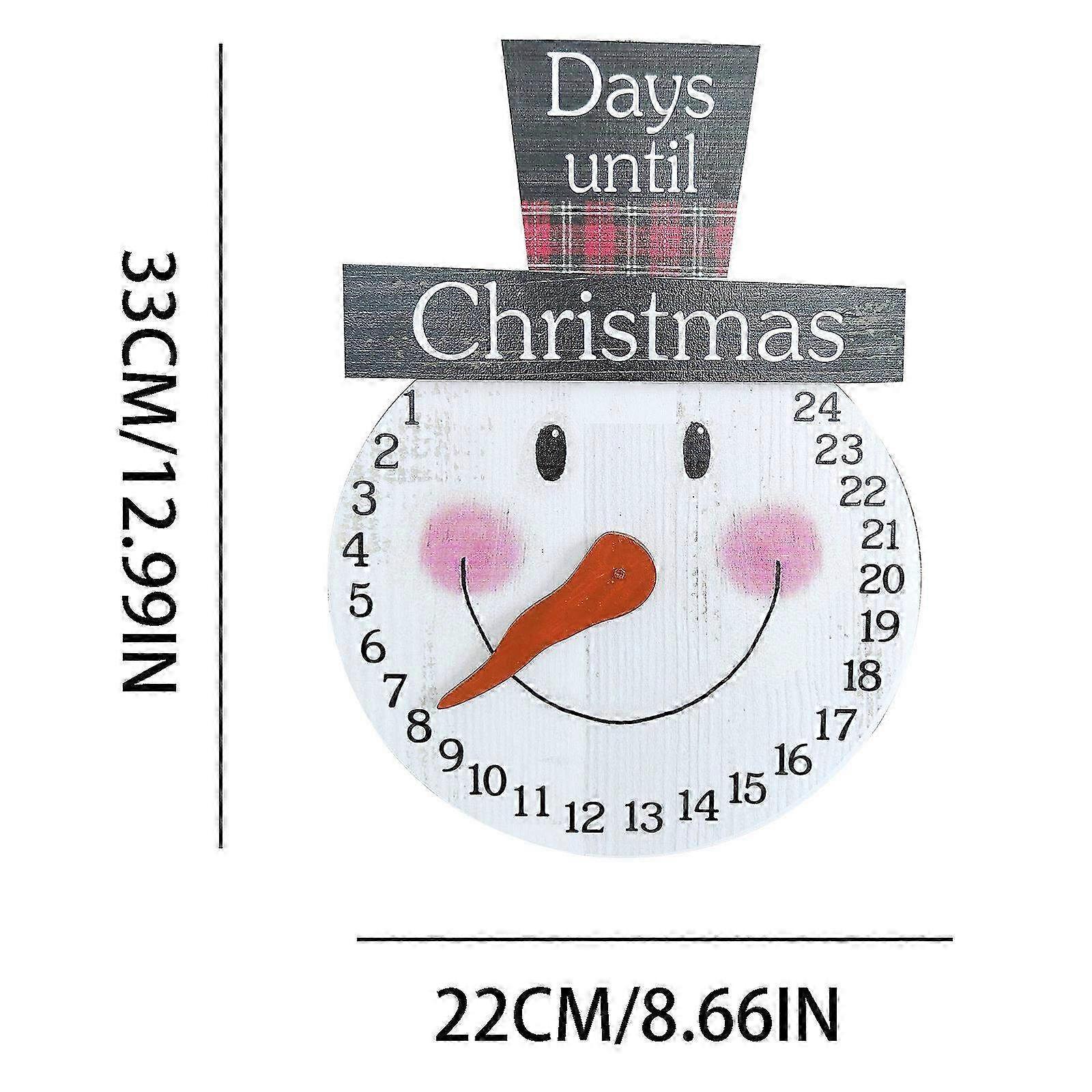 Wooden Christmas Countdown Calendar Pendant - Festive Holiday Ornaments for Advent Decoration & Countdown to Christmas