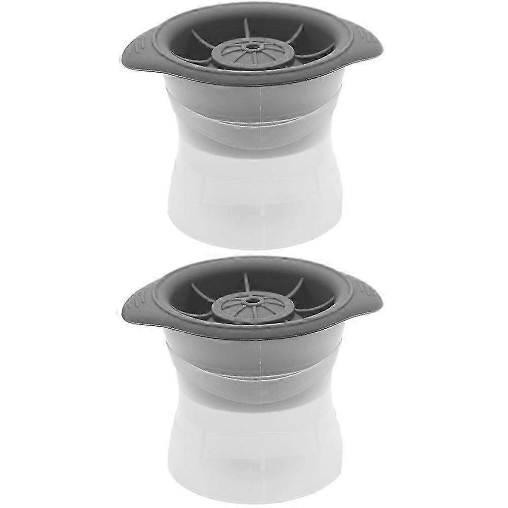 2 Pack Sphere Ice Molds - Stackable Round Ice Cube Maker for Whiskey & Bourbon - Slow Melting Ice Balls for Perfect Drinks