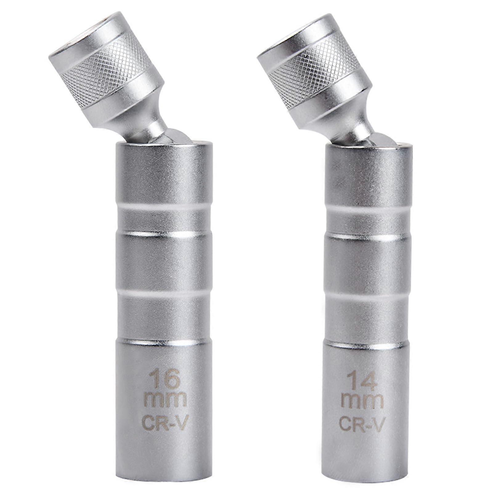 Magnetic Spark Plug Wrench Set, 14mm and 16mm Universal Flexible Spark Plug Remover, Installation Tool for Car Repair