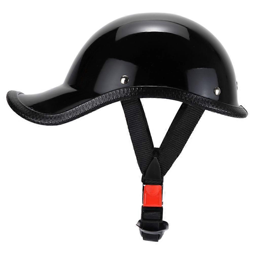 retro motorcycle half helmet with adjustable nylon chin strap