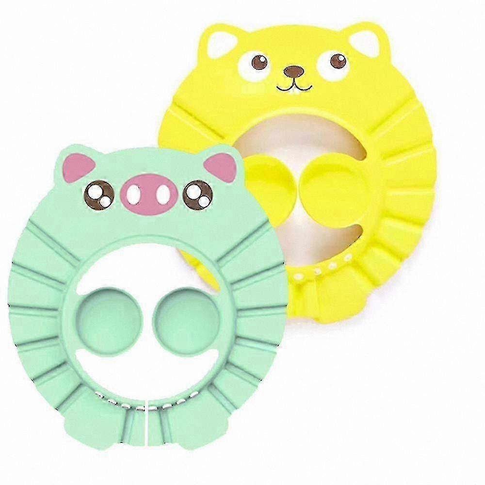 2-Pack Soft Adjustable Shower Caps for Kids, Comfortable Baby Bathing Accessory