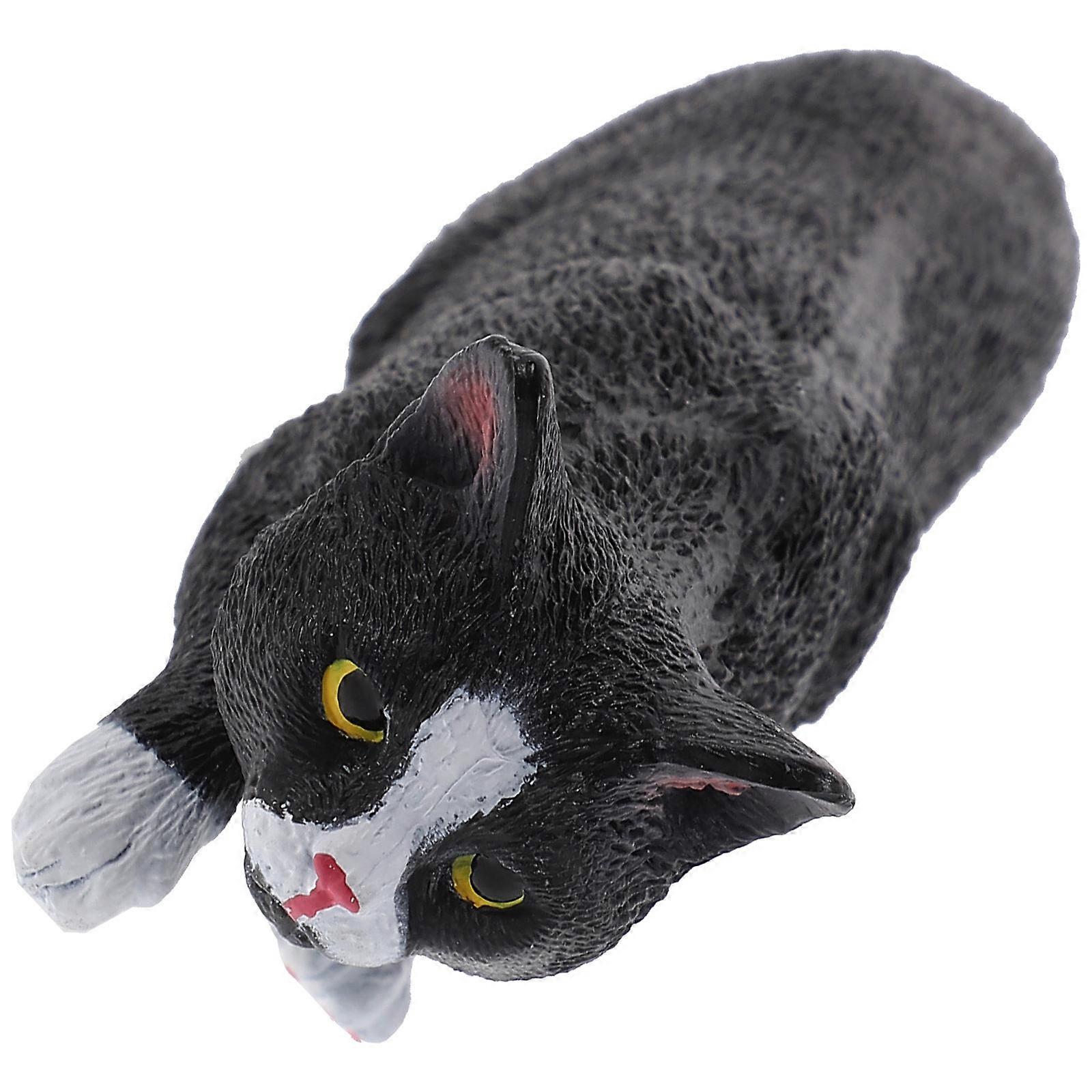 Desk Cat Statue Tabletop Kitten Decoration Cat Model Decor Cat Statue Vivid Cat Model