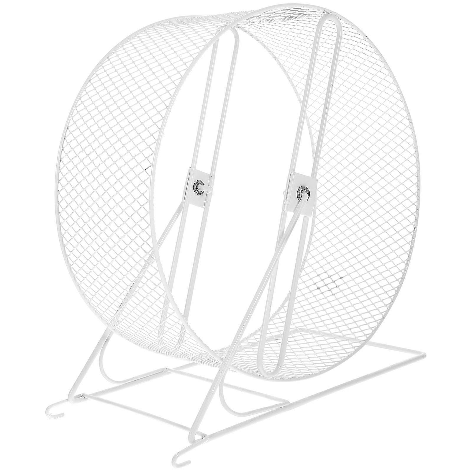 White Hamster Exercise Wheel Made of Iron for Pet Use Suitable for Small Pets 10.5 Inches