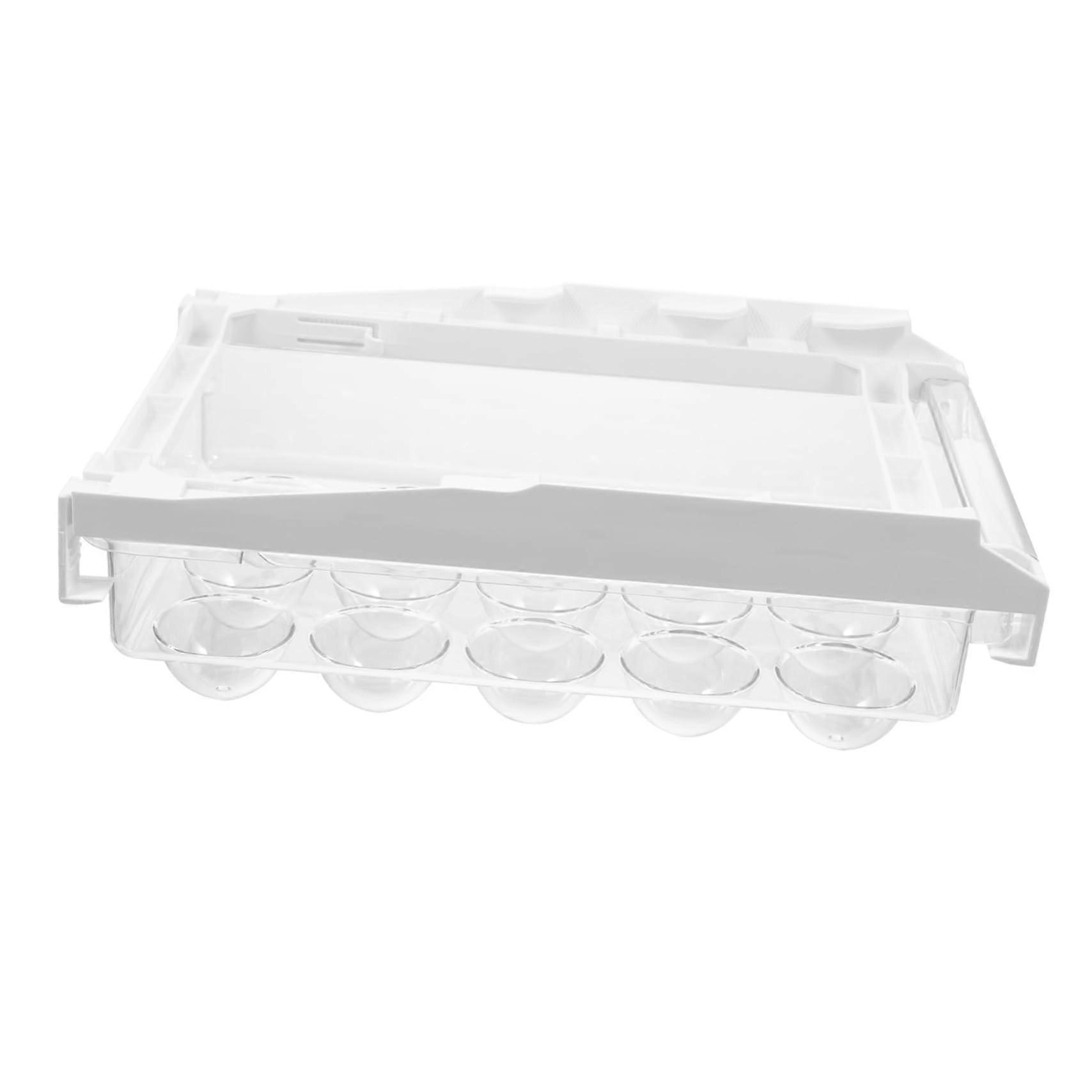 Transparent Refrigerator Egg Tray Drawer-Style 1 Piece Clear Plastic Egg Holder for Space-Saving Fridge Organization