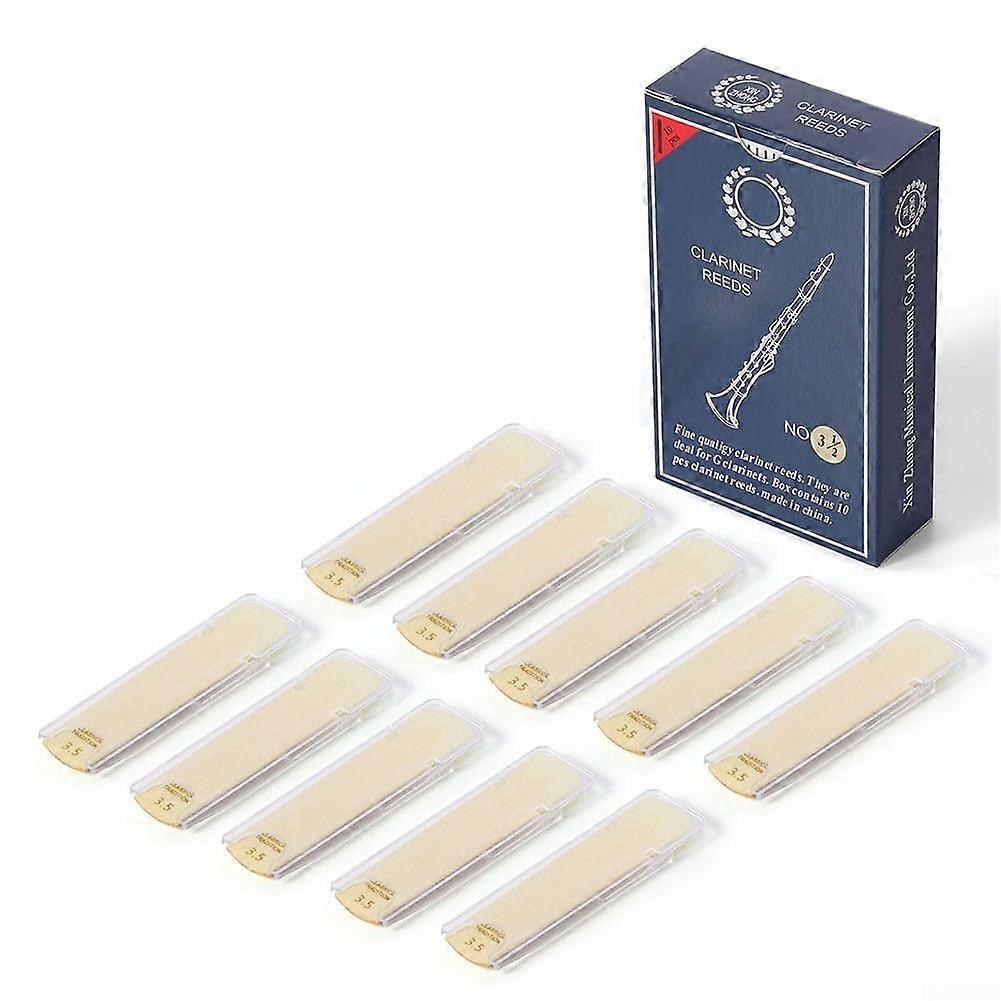 10 Bb Clarinet Reeds Strength 1/1.5/2/2.5/3/3.5 Woodwind Instrument Accessories (3.5)