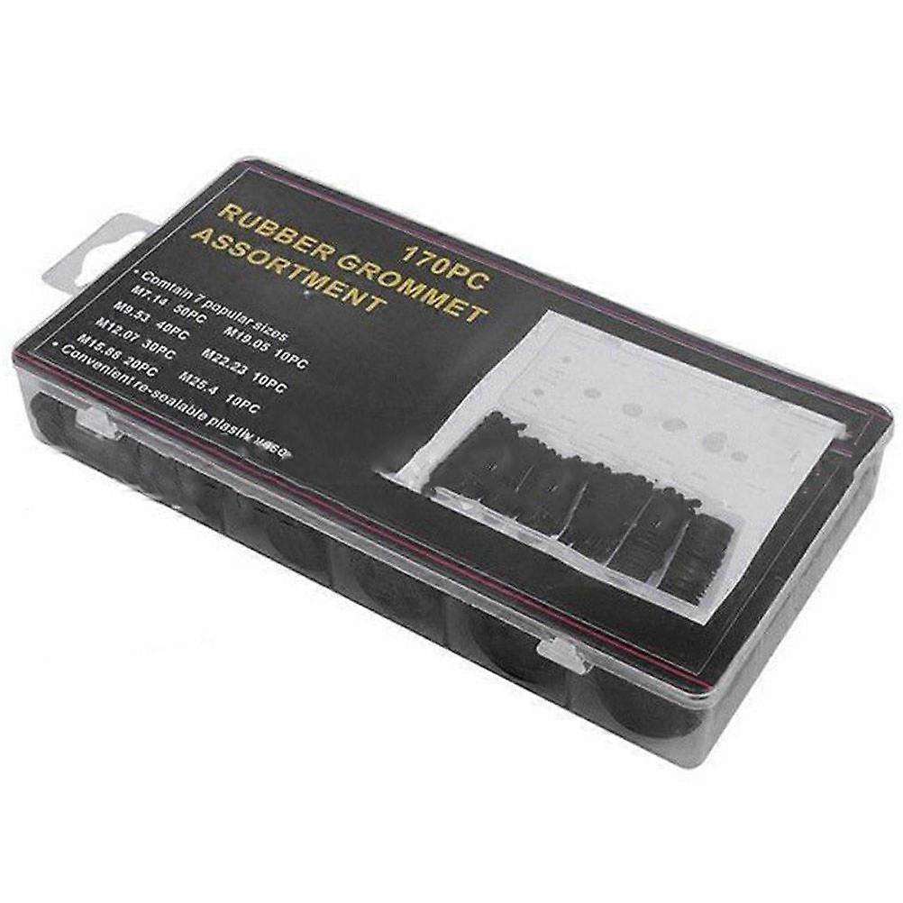 Rubber Grommet Assortment Kit 1 Set 170Pcs for Industrial Use Car Door Window Black Sealing Functionality