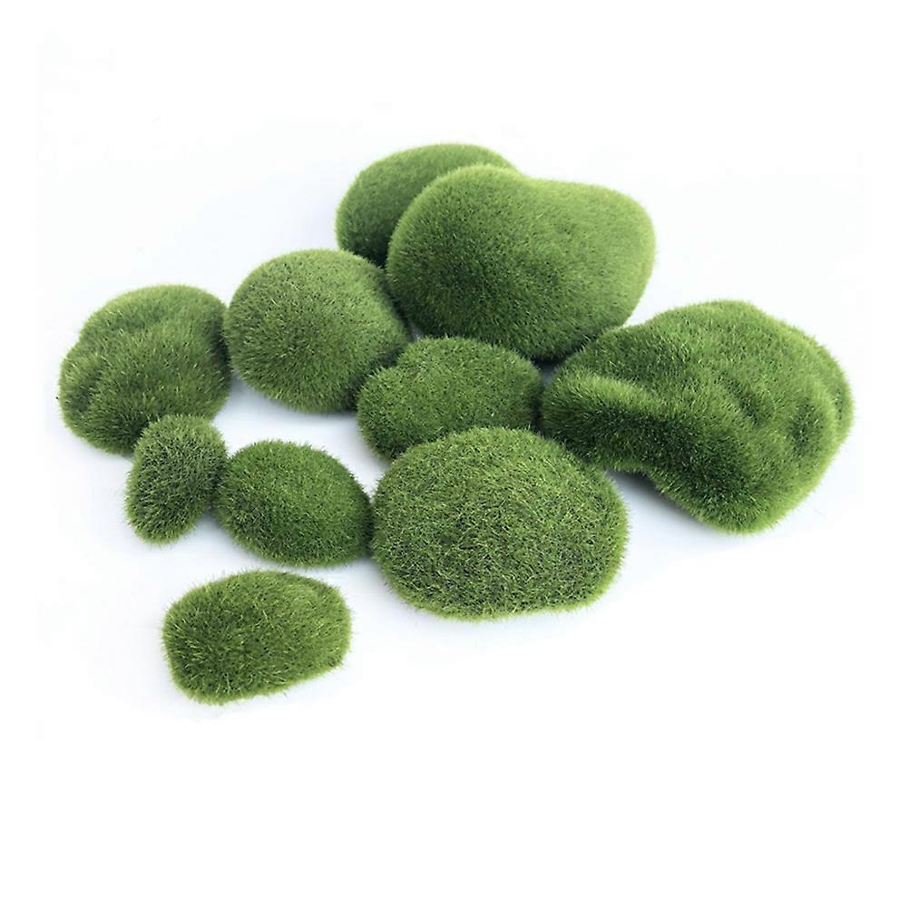 10pcs Artificial Decorative Imitation Rocks for Bonsai, Vases, Terrariums – Realistic Flocking Stones for Indoor Home Decor