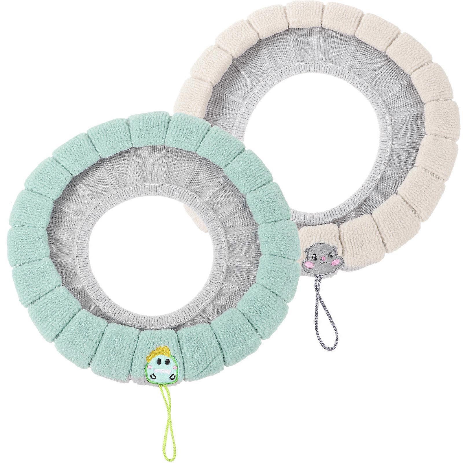 Washable Toilet Mats 2Set Polyester Material U-Shaped Style For Daily Life Bathroom Decoration