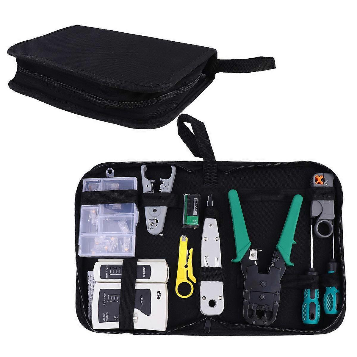 LAN Network Repair Tools Professional Networking Tool Set For Technicians Accommodating Cable Testing Functions 10.4×7.1×1.8in 1 Set