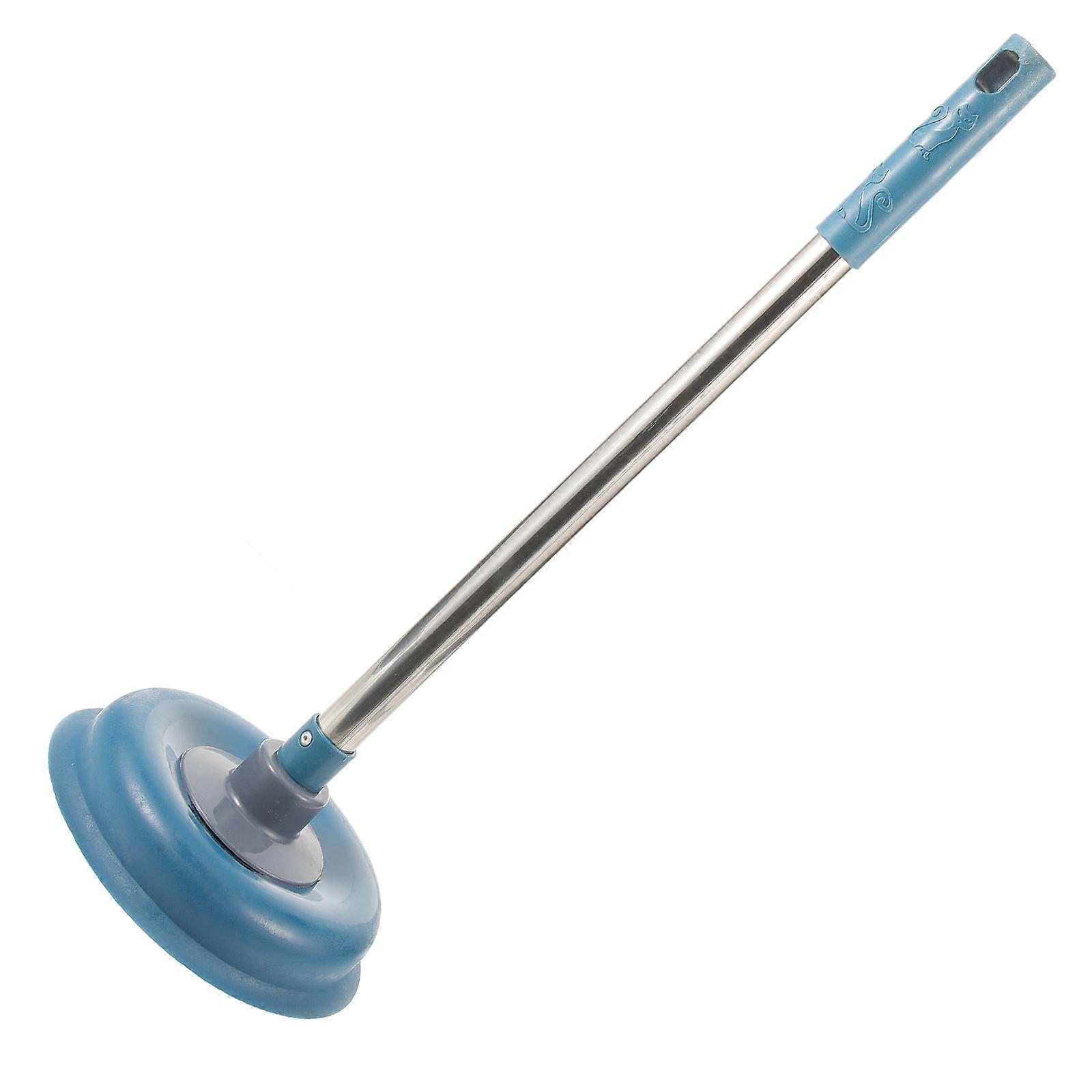Dark Blue Toilet Plunger for Home Use with Heavy Duty Rubber Force Cup and Long Handle 1 Piece
