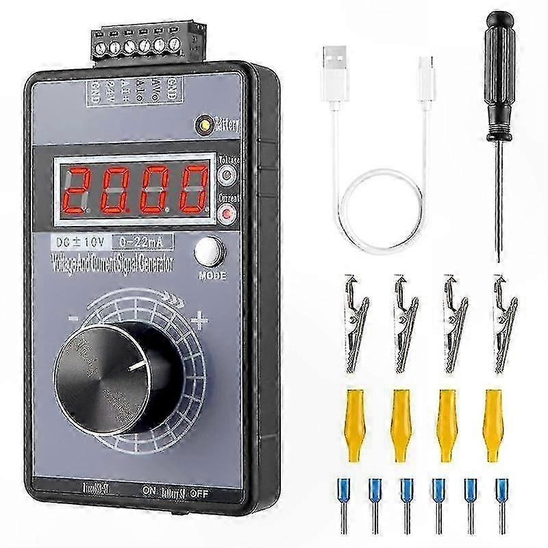 Programmable Signal Generator with LCD Display, 0-20mA & 0-10V Output, High Accuracy for PLC Testing