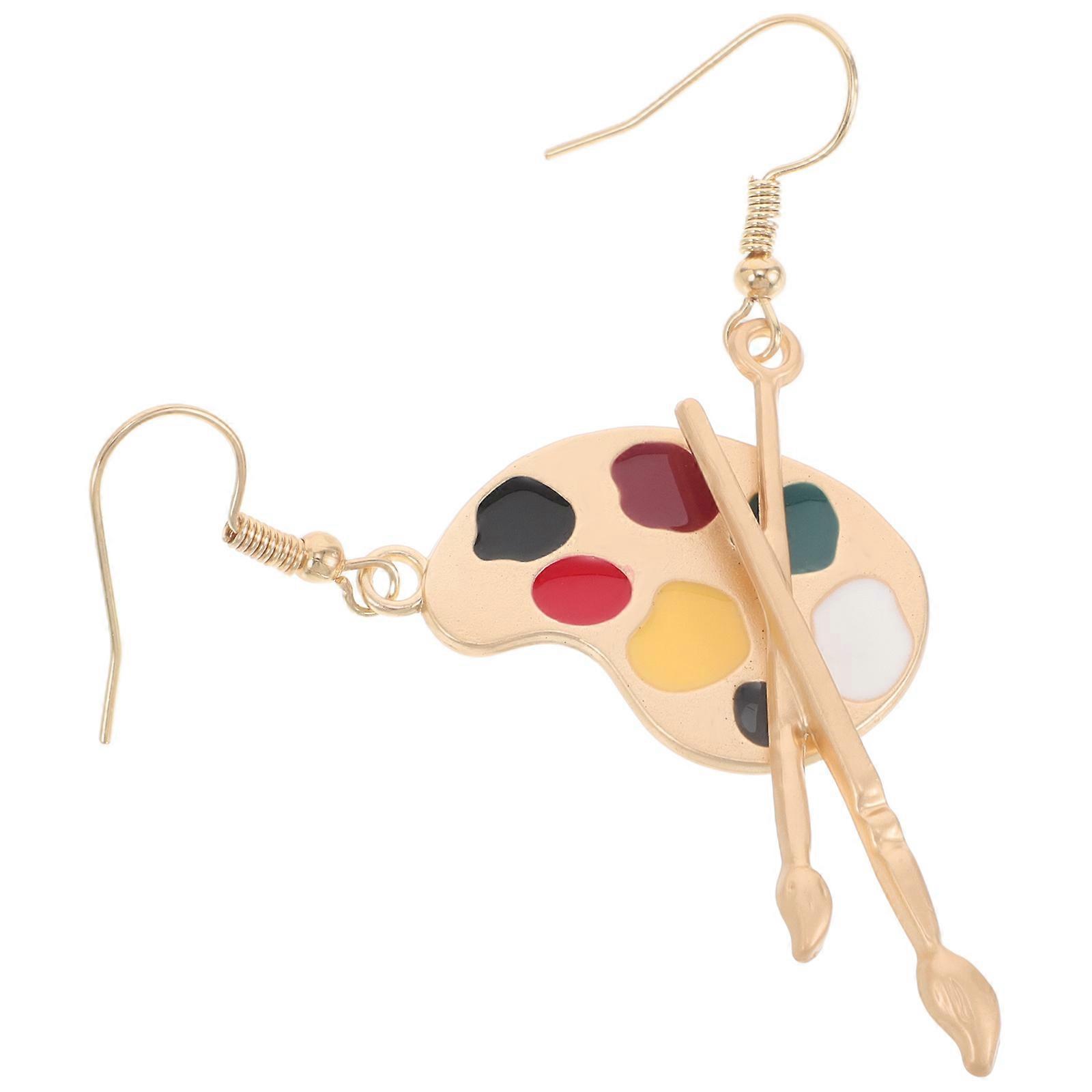 Vintage Artistic Charm Paintbrush Shape Dangle Earrings For Girls Daily Wear 1 Pair