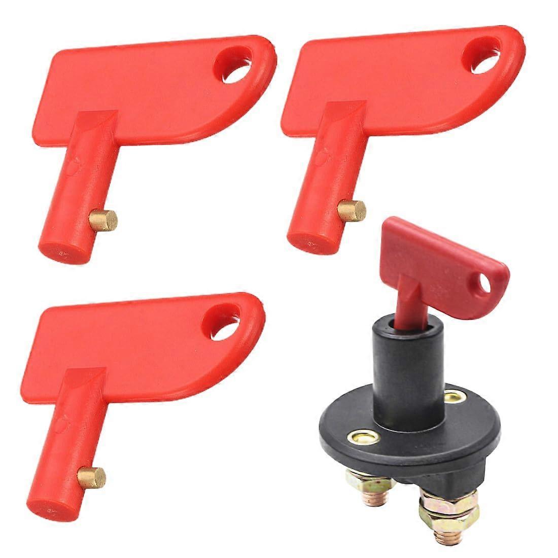 Battery Disconnect Switch with NATO Bone Key, Universal ABS Plastic Main Switch Replacement Key for Boats and Vehicles