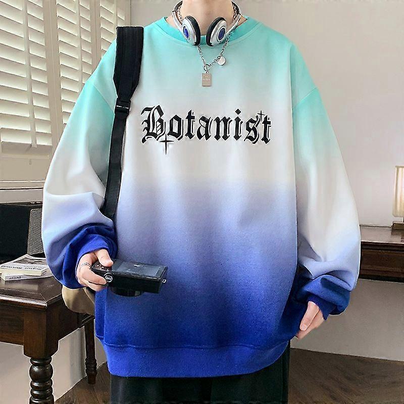 Maschio E Femmina Trendy Loose Oversize Maniche Lunghe Gradiente Felpa Casual Autunno Americano Plus Size Maglioni Menswear