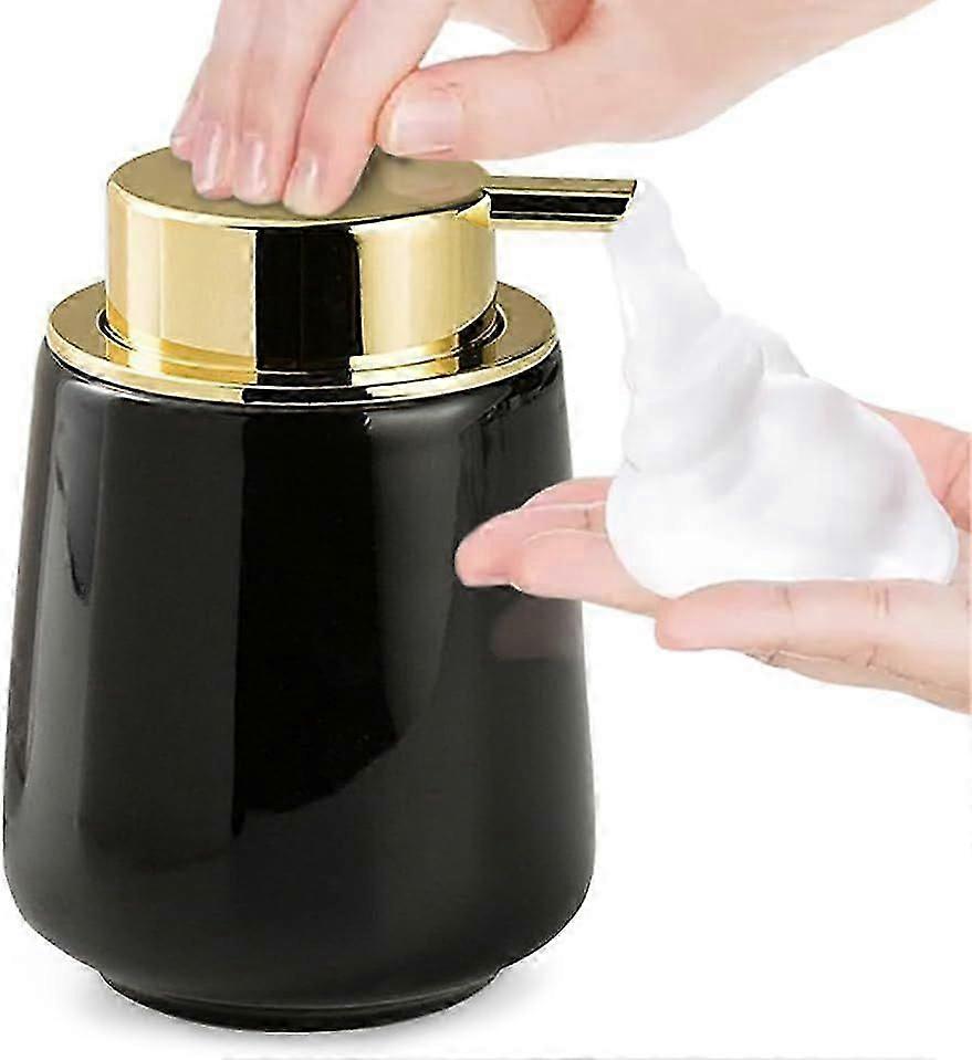 Unbrand Distributeur de savon en mousse moderne pour salle de bain bouteille en céramique chic pompe
