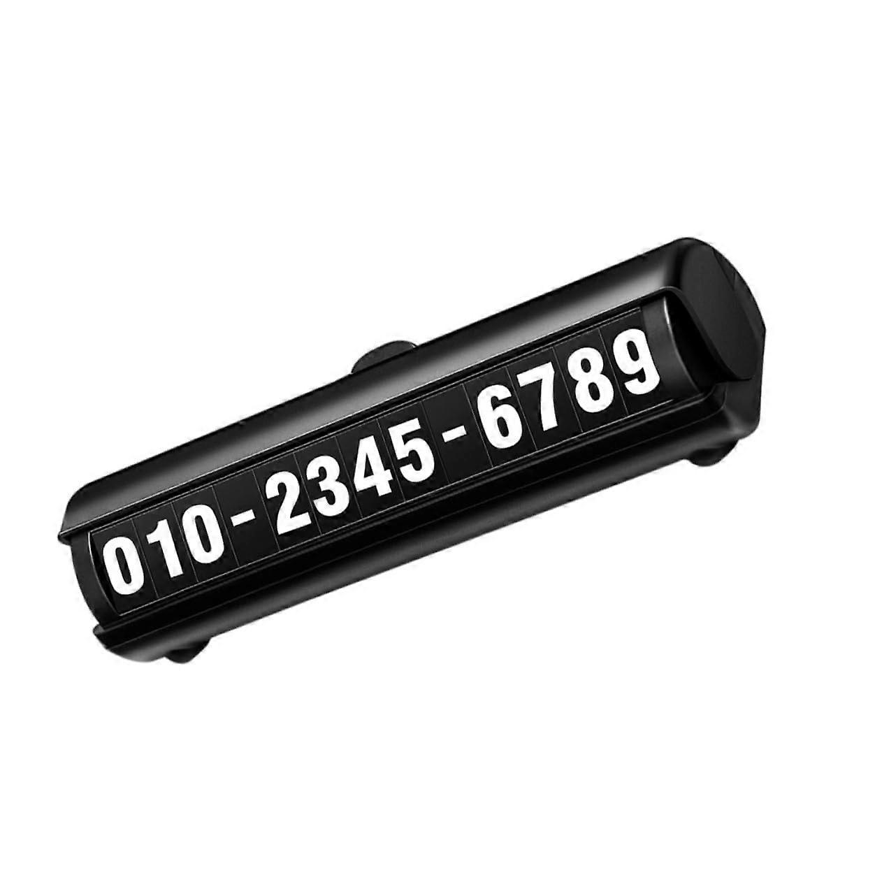 Temporary Parking Sign Car Moving Sign ABS Black Parking Number Plate with Phone Number Card and Stop Sign Features