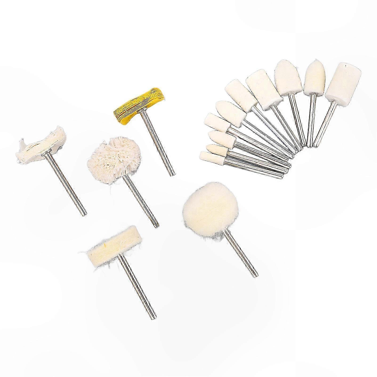 50Pcs Mounted Felt Buffing Wheels for Rotary Tools Polishing Accessory Tips