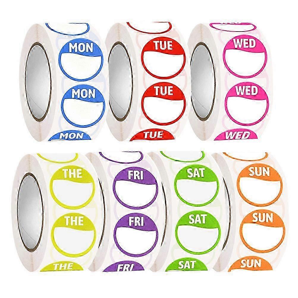 7 Rolls of Weekdays Labels Adhesive Sticky Labels Weekday Labels Adhesive Sticker Weekday Stickers