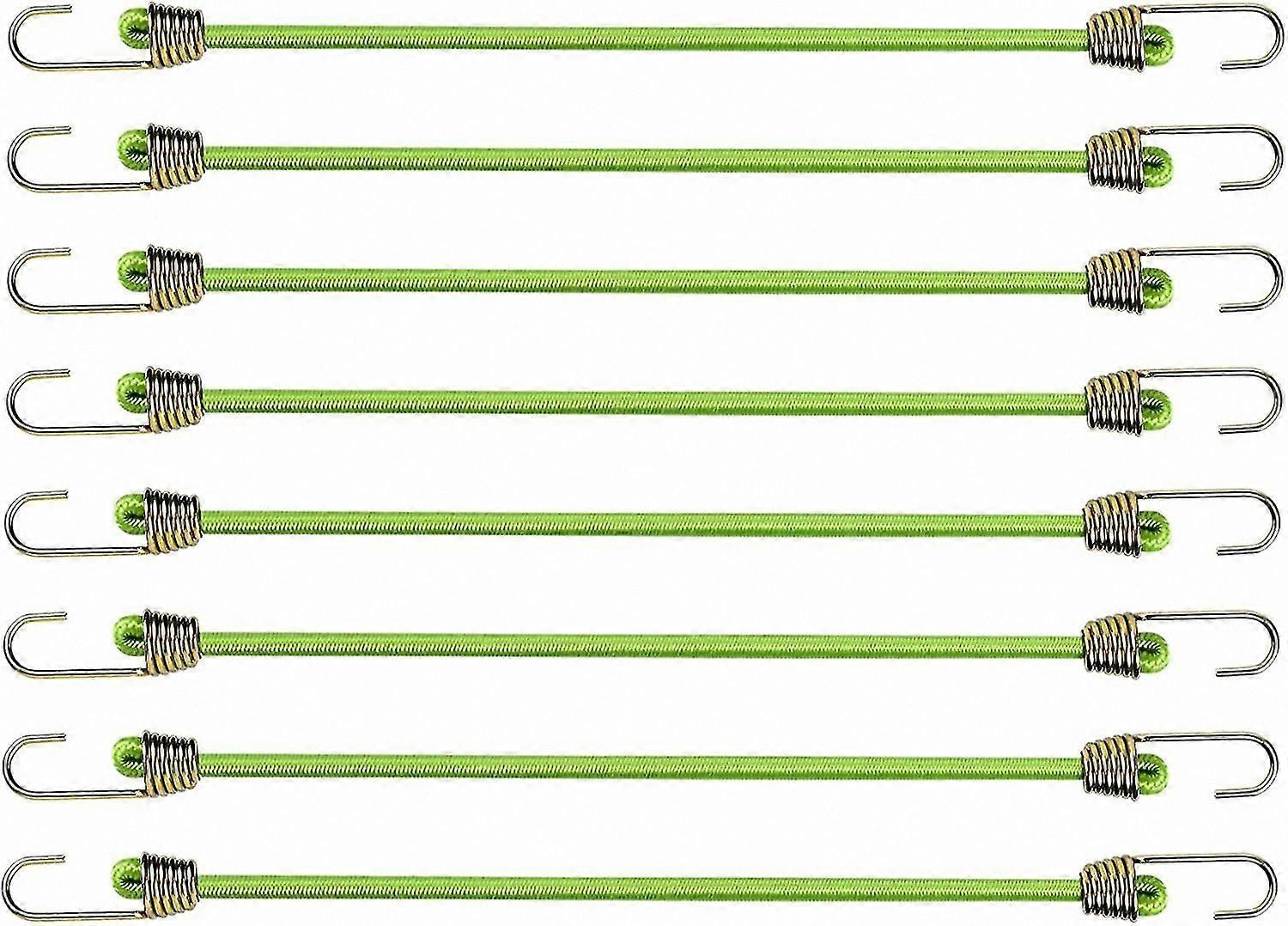 8 Pieces 25cm Elastic Cords with Hooks Universal Small Straps for Luggage Tarp and Tent