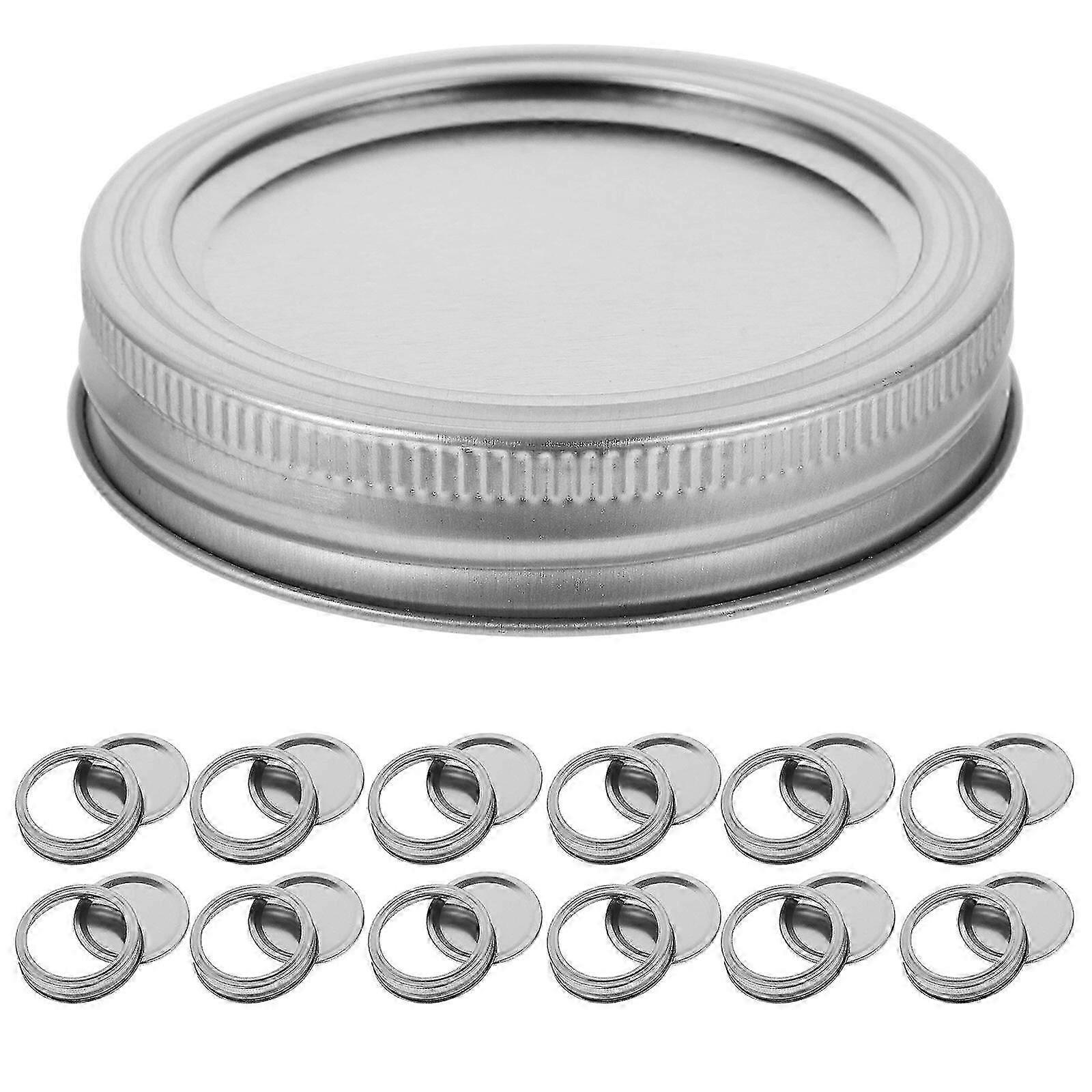 12 مجموعة من أغطية وحلقات تعليب الفم العريض مجموعة أغطية وعصابات جرة ميسون أغطية جرة ميسون