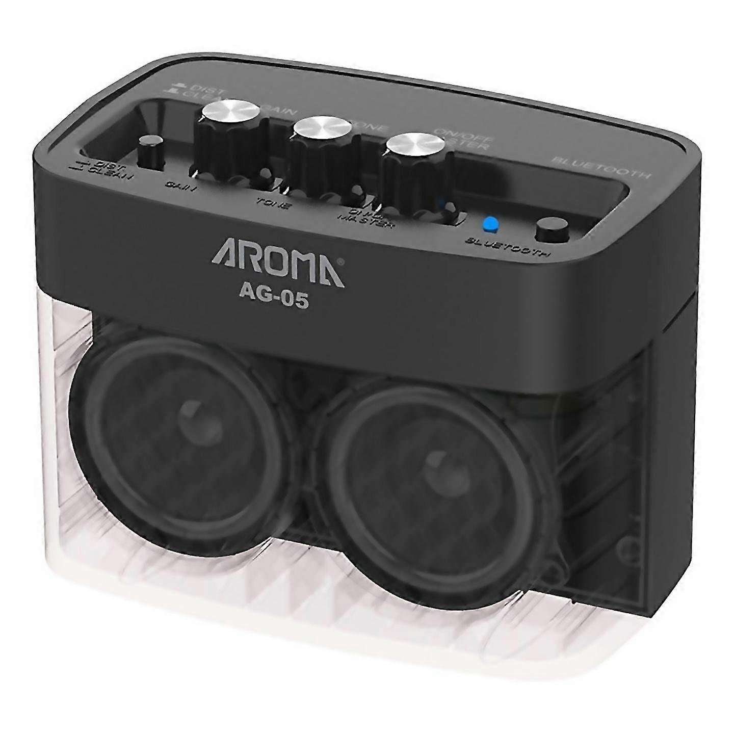 For Aroma Guitar Amplifier With Bluetooth Clean Overdrive Channels Black