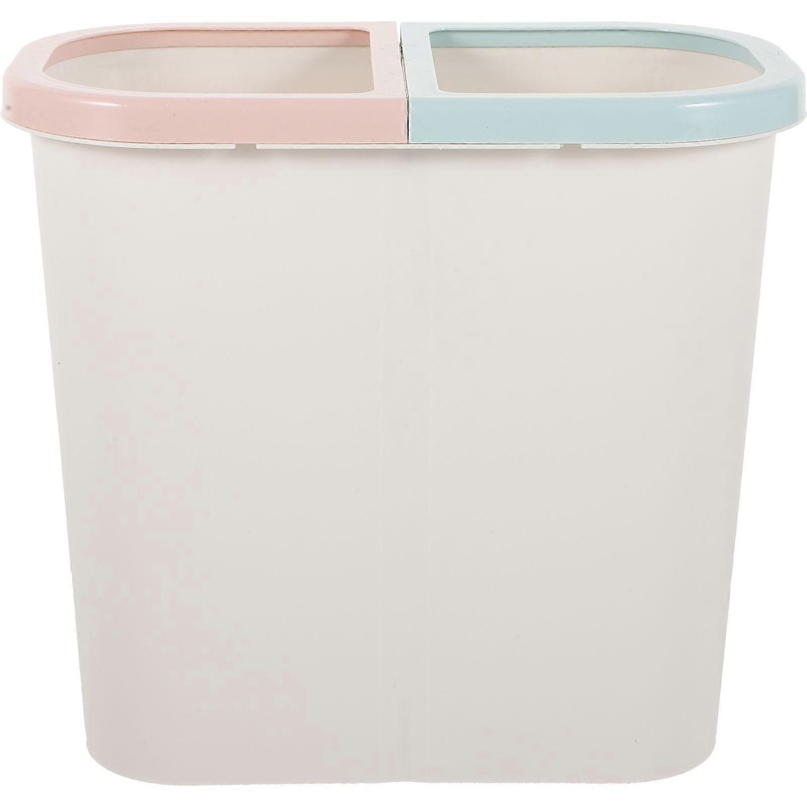 Double Compartment Rubbish Bin Kitchen Trash Can Garbage Bin Garbage Separation Can