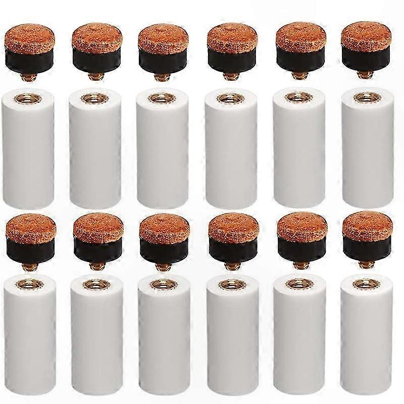 Brass Screw Pool Cue Tips with Ferrule for Snooker and Billiards Replacement