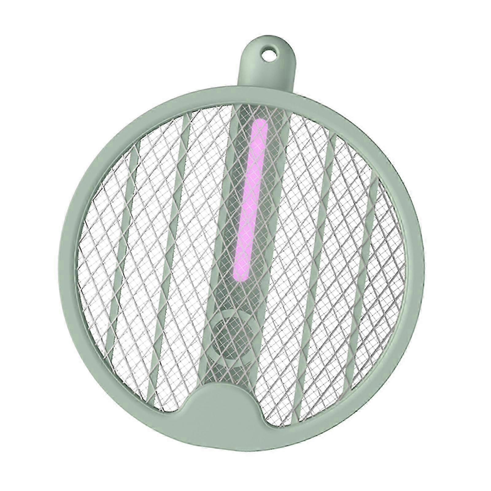 Rotating Folding 3000 Volt Electric Fly Swatter GreenGreen