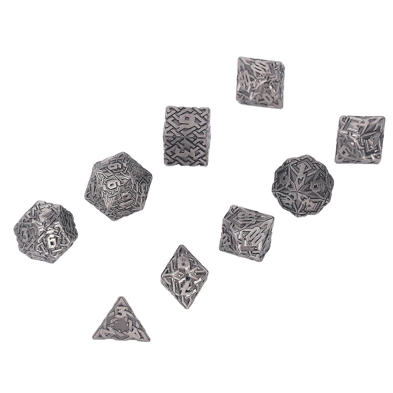 7pcs Metal Polyhedral Dice Set for Table Games Teaching Style 1