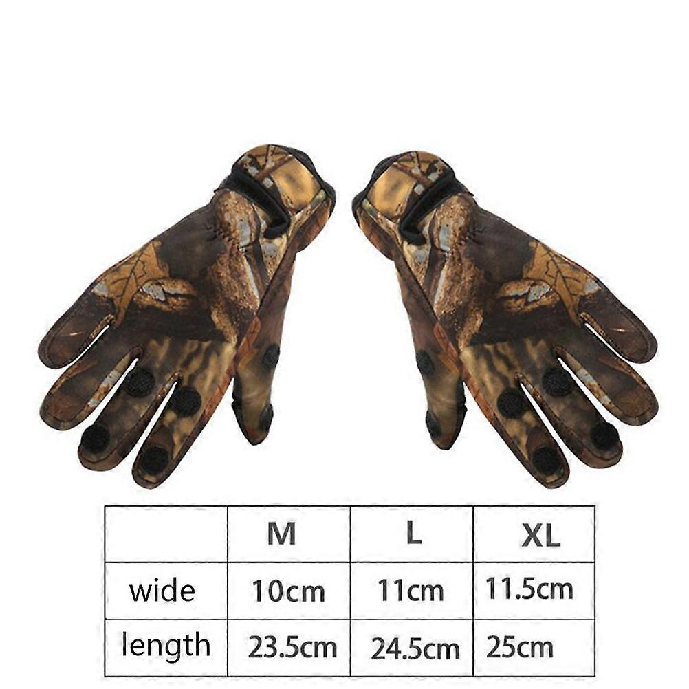 1 Pair Camouflage Neoprene Gloves For Winter Outdoor Activities Anti-slip Design Comfortable Touch For Men And Women