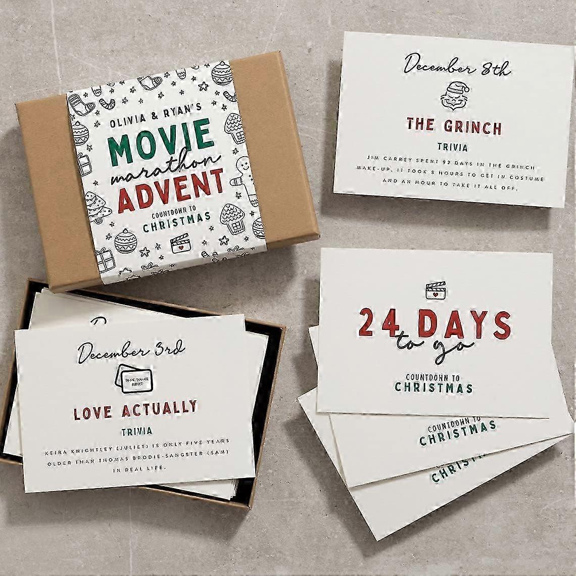 24Pcs Christmas Advent Card, 2022 Christmas Advent Calendar, Christmas Countdown Calendar