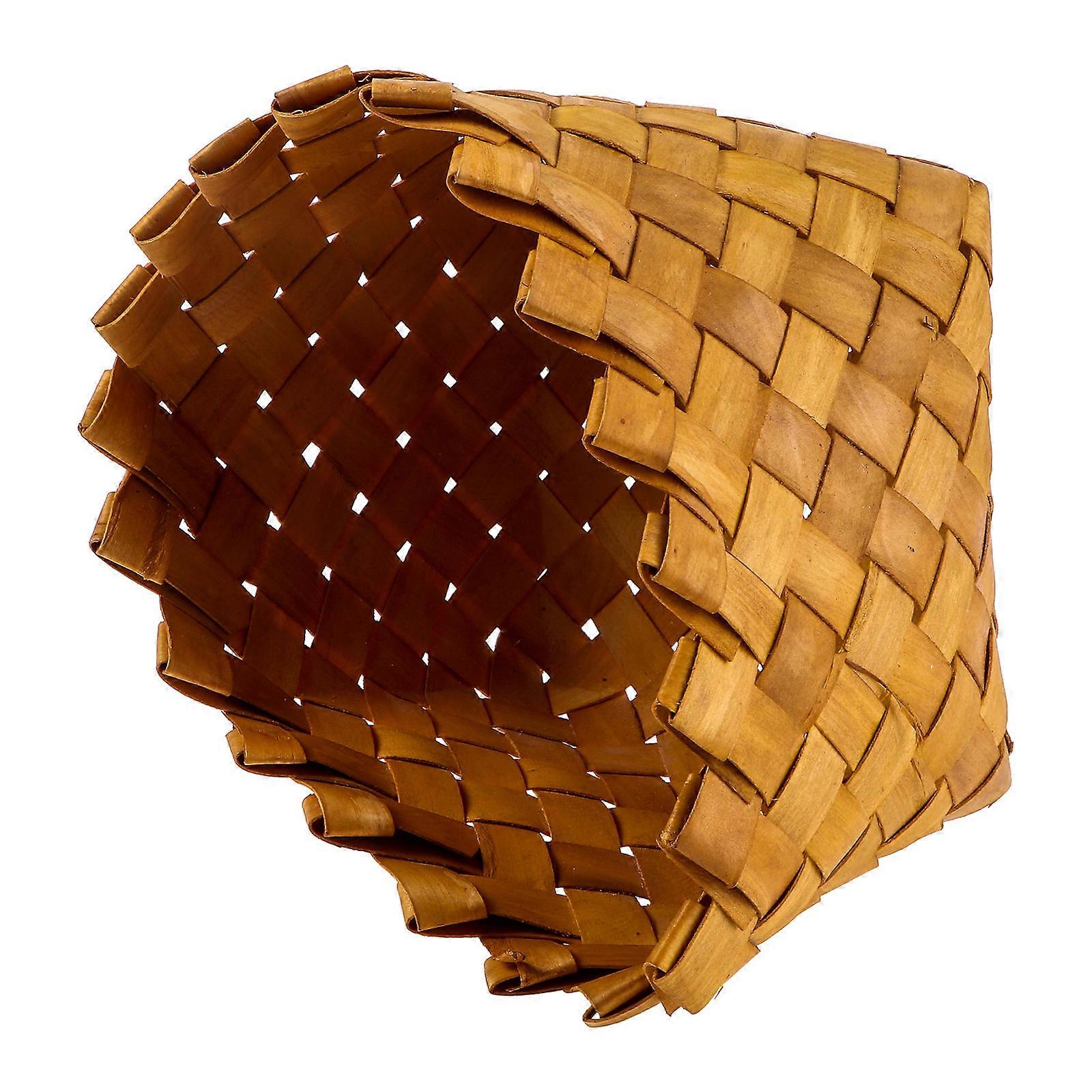 Creative Wood Chip Storage Basket for Remote Control Use 1Pcs Tabletop Basket