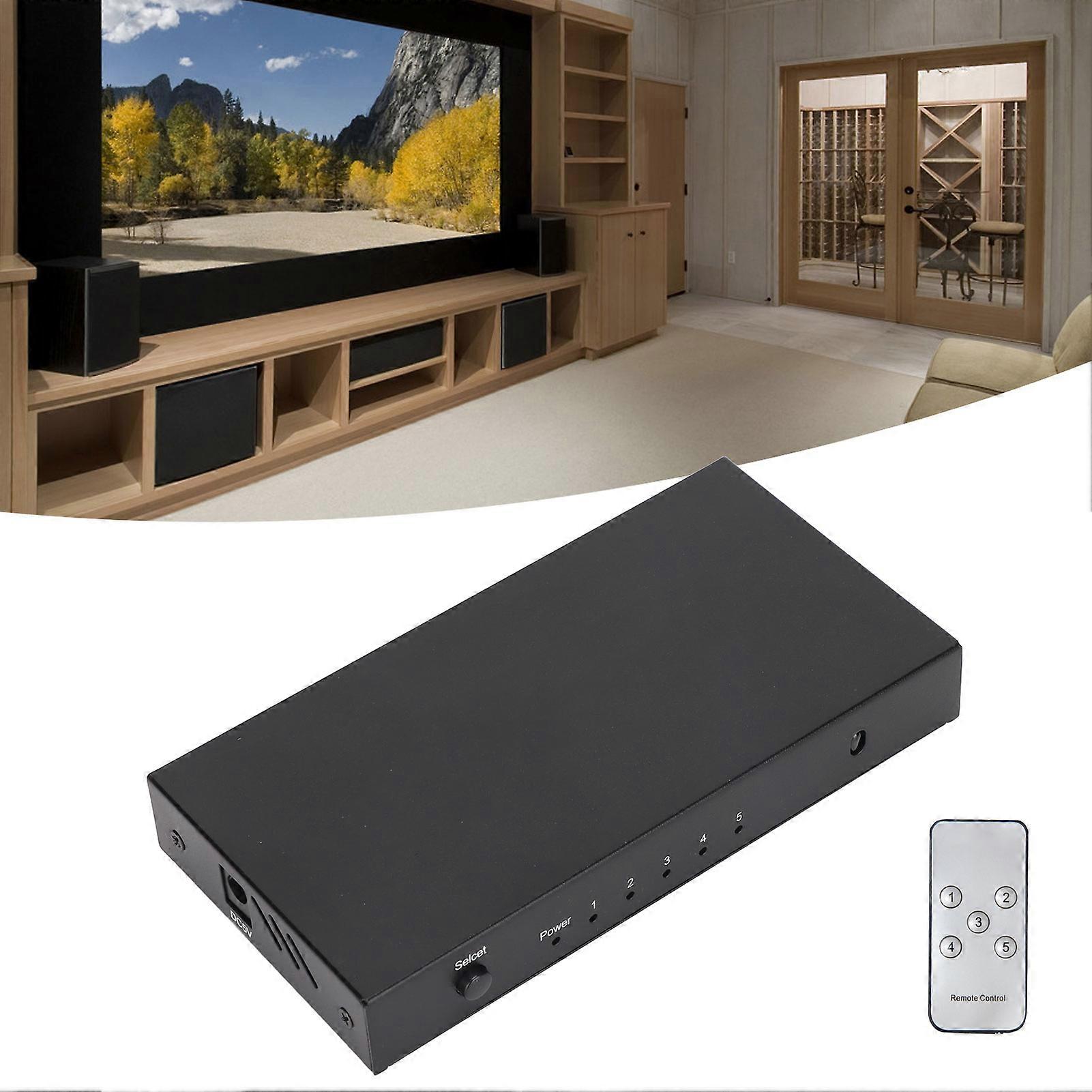 5x1 4Kx2K HDMI Switcher 3D Support Aluminum Alloy Remote Control